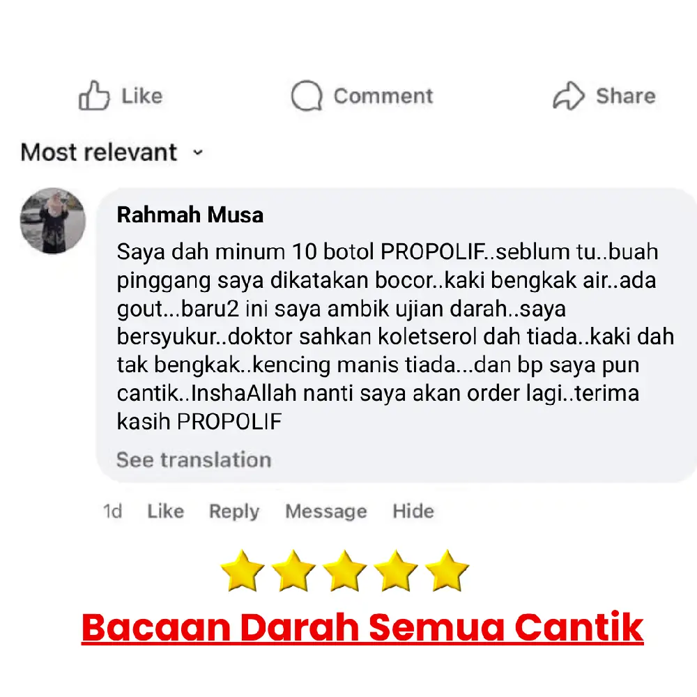 Testimoni Rahmah Musa - bacaan darah semua cantik